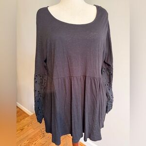 NWT Torrid Black Babydoll Eyelet Sleeve Top - Torrid Size 3 (22-24, 3X)
